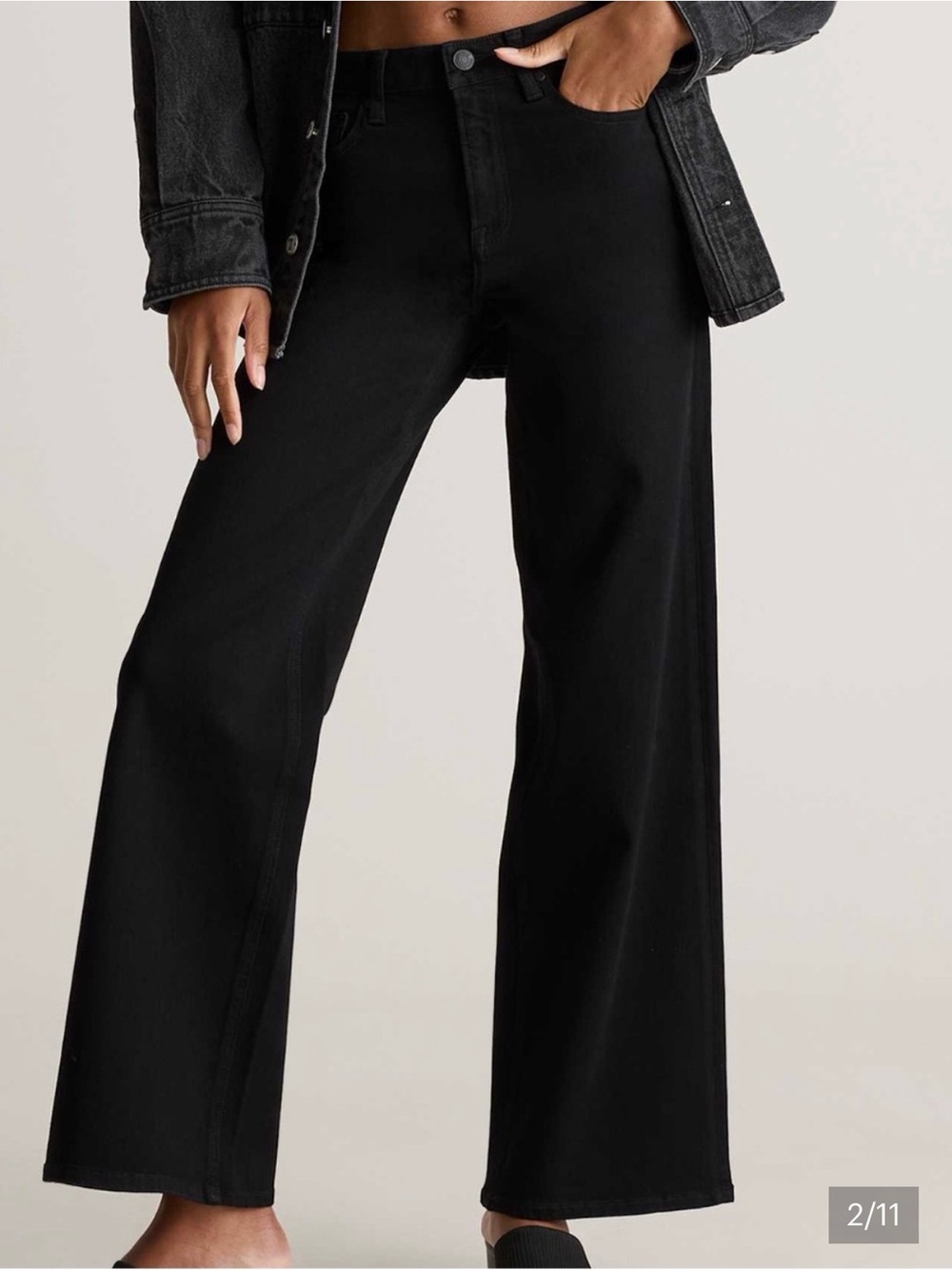 Quince Bella Wide Leg Women's Black Jeans,